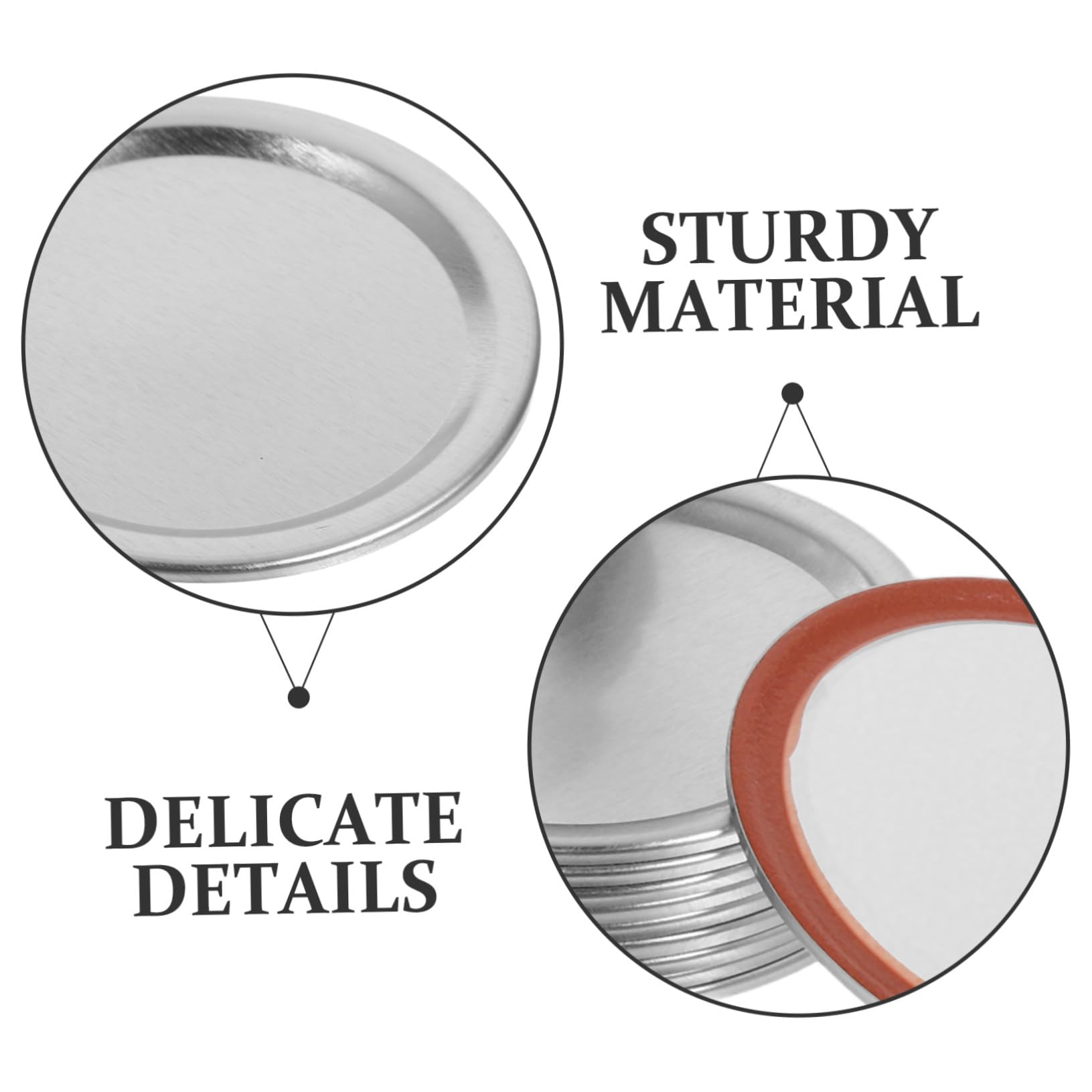 COLLBATH 100 Tapas de Frascos de Boca Regular de Aluminio Reutilizables Sello Hermético para Conservar Alimentos y Enlatado en Tarros de Cristal