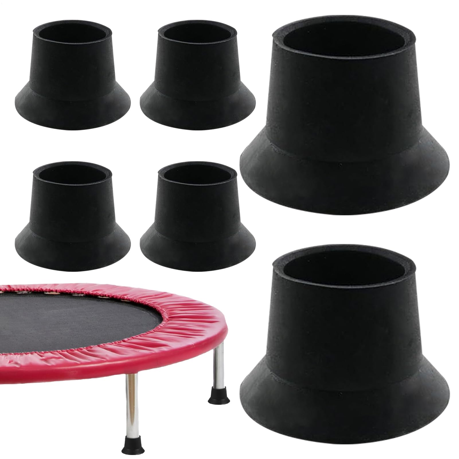 Qfdiwr Trampoline Foot Guards, Replacement Parts for Trampoline, 6-Piece Non-Slip Heavy Duty Covers for Garden, School, Home, Gym, Maintenance