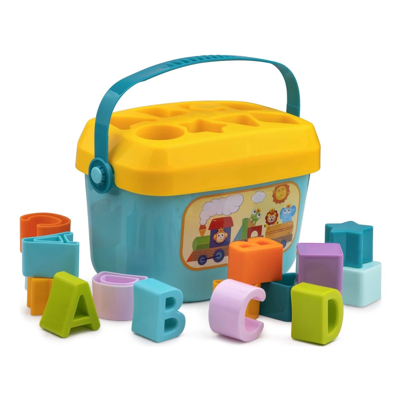 Plastic Baby and Toddler Baby First's Block Shape Sorter Colors ABCD Shape Toys for 1 Year Old Girl-image-20
