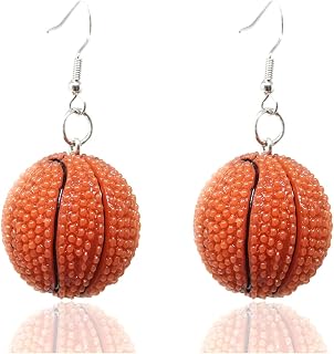 Exaggerated Personality Sports Style Earrings 3D Basketball Soccer Sport Ball Earrings Dangle Earrings for Fans Sports Lovers