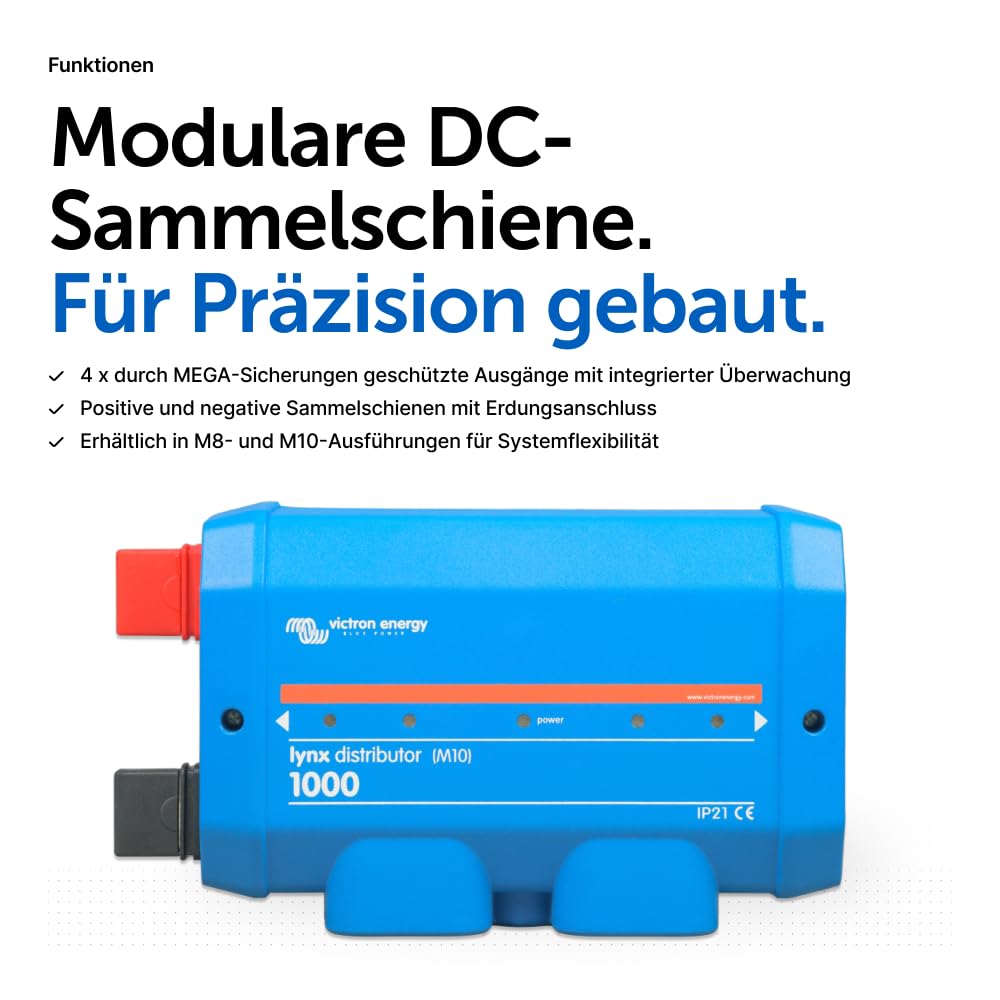 Victron Energy Lynx Distributor M10 1000A DC-Verteiler mit Sicherungsüberwachung Bluetooth
