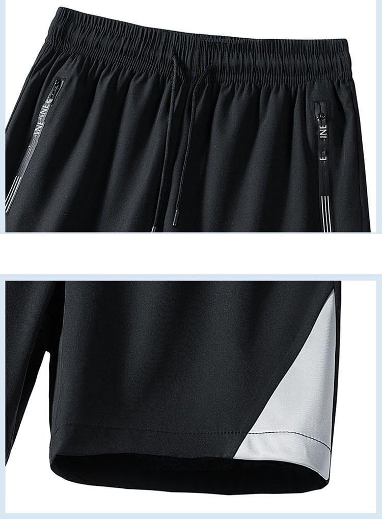 MORISTE Męski regularny krój okrągły dekolt, lodowy jedwab oddychająca koszulka i szorty letnia odzież sportowa