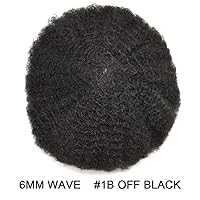Vista 2 de LYRICAL HAIR Afro Toupee - Sistema de cabello de repuesto para hombres negros, 8 x 10, totalmente transparente, encaje francés, rizado, cabello
