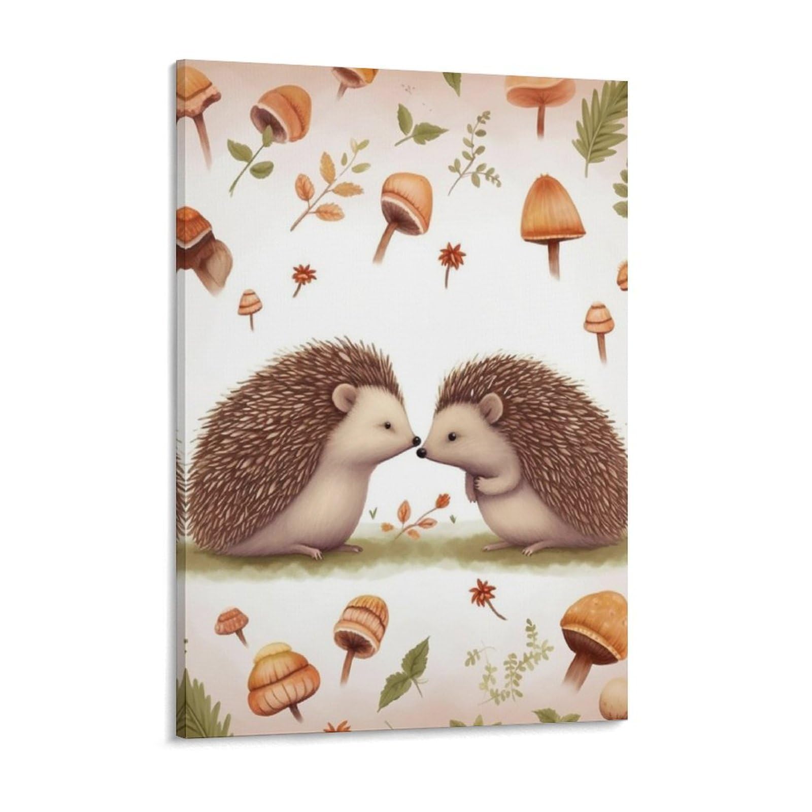 Nature Lovely Hedgehog Lovers Canvas Wall Art for Bedroom 18x24inch Canvas Prints Artwork for Walls Modern Picture Artwork Painting for Living Room Aesthetic Wall Paintings for Bathroom Kitch