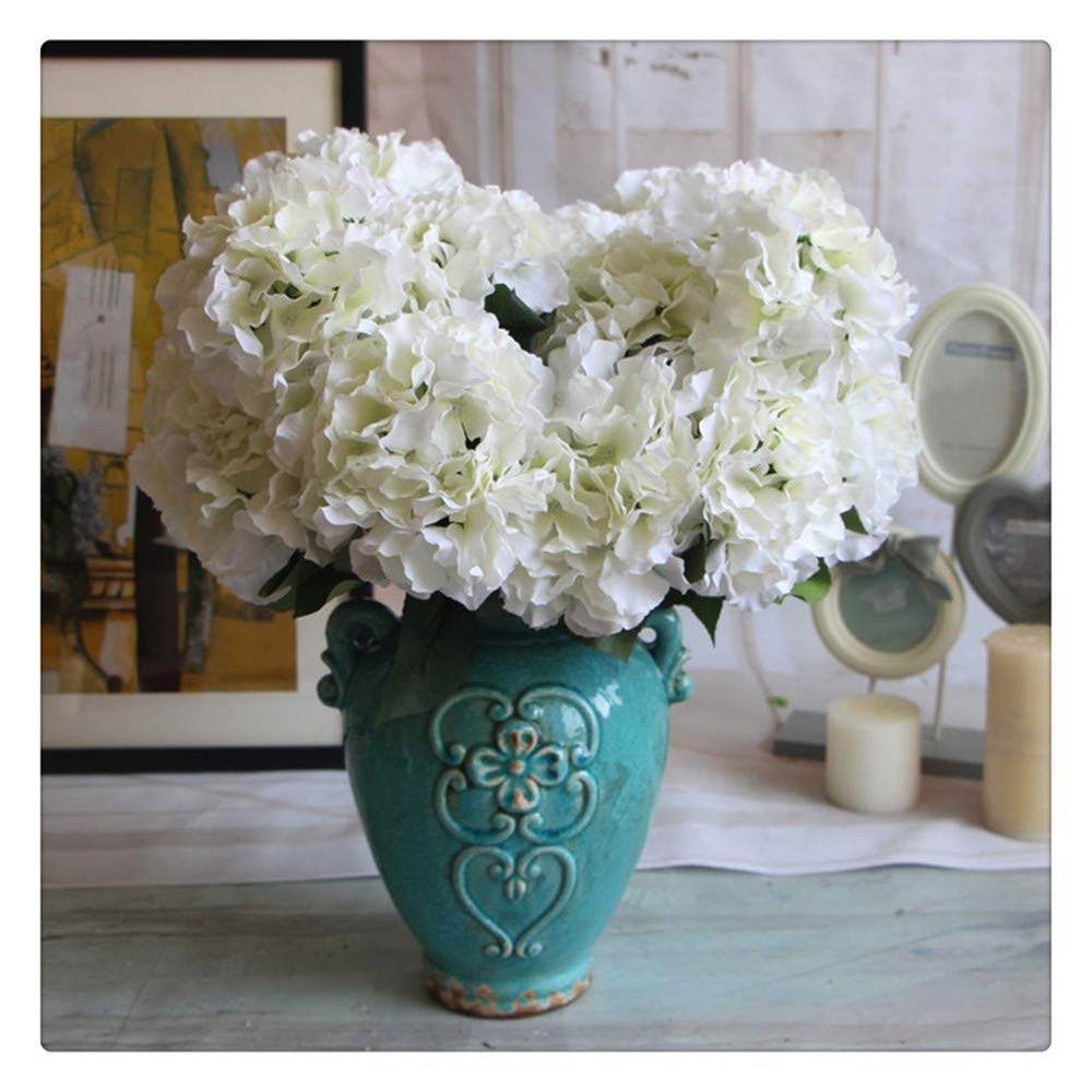 Fiori Artificiali Bouquet di Ortensie Fiore di Seta Tocco Reale Fiore Finto per La Tavola Decorazioni per Il Compleanno di Nozze per La Casa 50cm