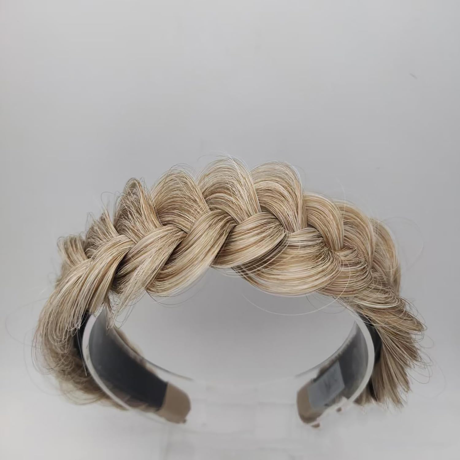 Yeenano Hair Braid Headband,Messy Wide 2 Strands Fishtail Braided Plaited Headband Fluffy Braid Wig Hairbands High Elasticity Fishtail Hair Braid Braids Headbands for Women and Girls - Image 3