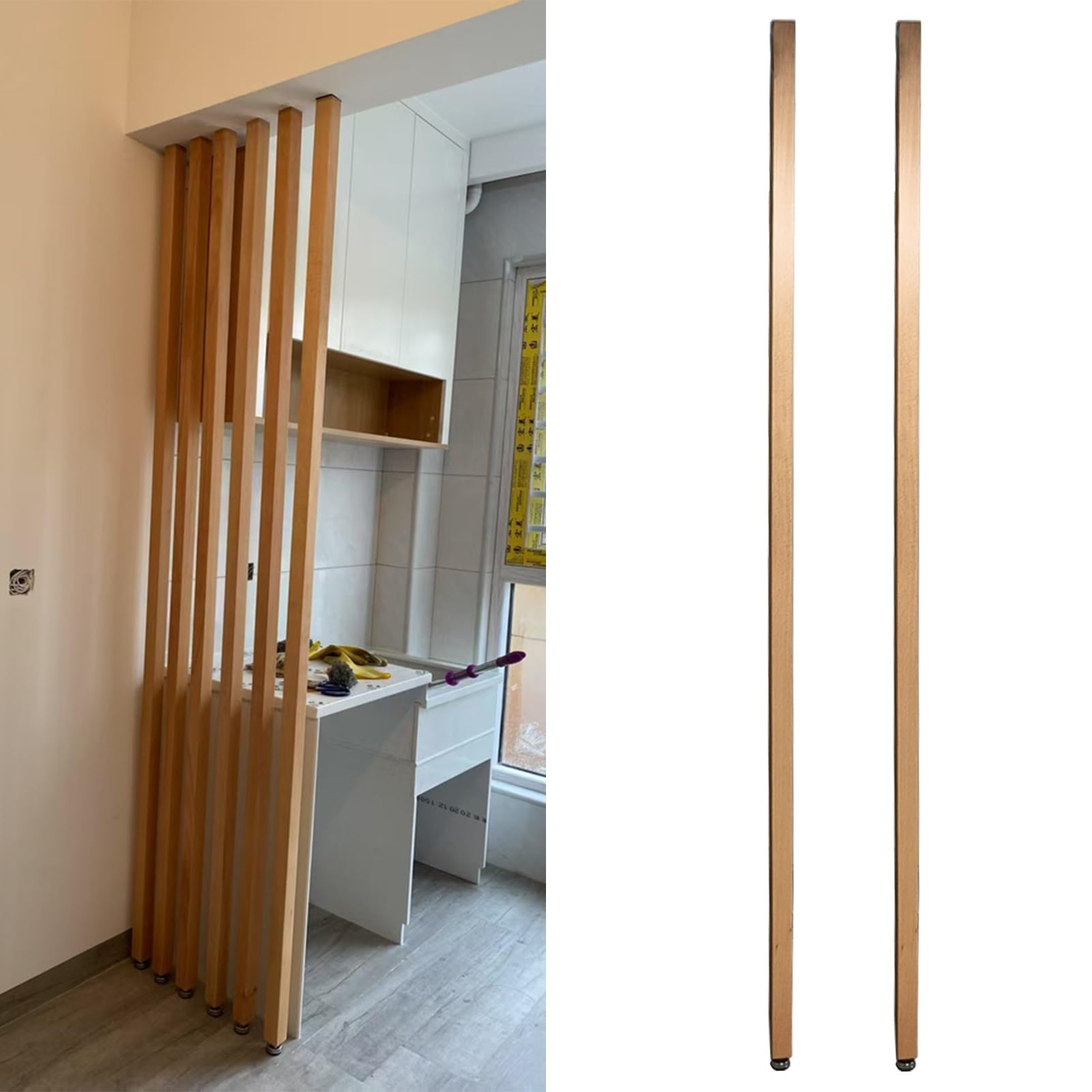 Poteaux et lattes en bois amovibles pour structurer votre bureau