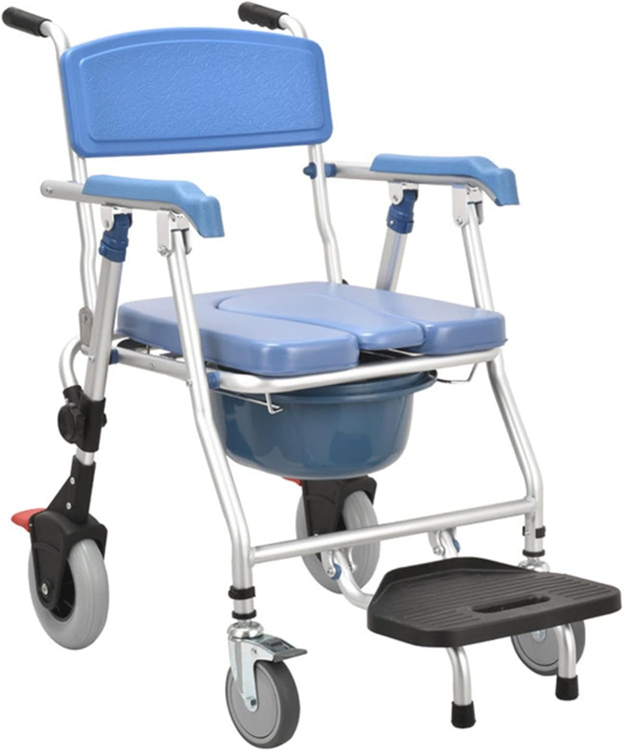 Shower Chair with Wheels Folding Bedside Commode Non