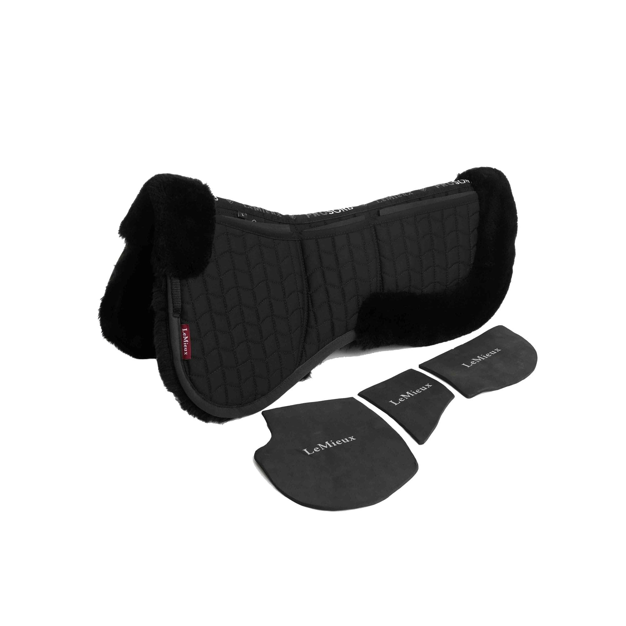 LeMieux Merino+ ProSorb 3 Pocket Half Pad - Black/Black Large