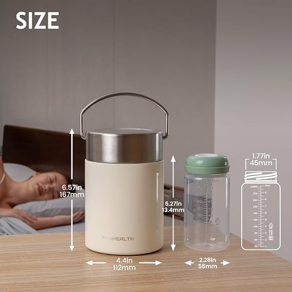 11oz Stainless Steel Breast Milk Cooler, 360 Cooling Gel Ring, 14-Hour Cold Storage, BPA-Free 11oz Bottle, Leak-Proof Portable Cooler for Half-Day Pumping, Work & Travel