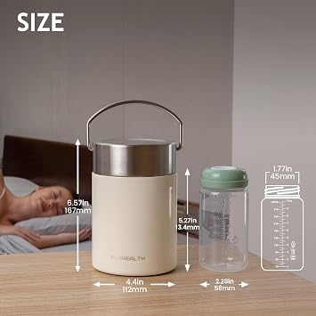11oz Stainless Steel Breast Milk Cooler, 360 Cooling Gel Ring, 14-Hour Cold Storage, BPA-Free 11oz Bottle, Leak-Proof Portable Cooler for Half-Day Pumping, Work & Travel