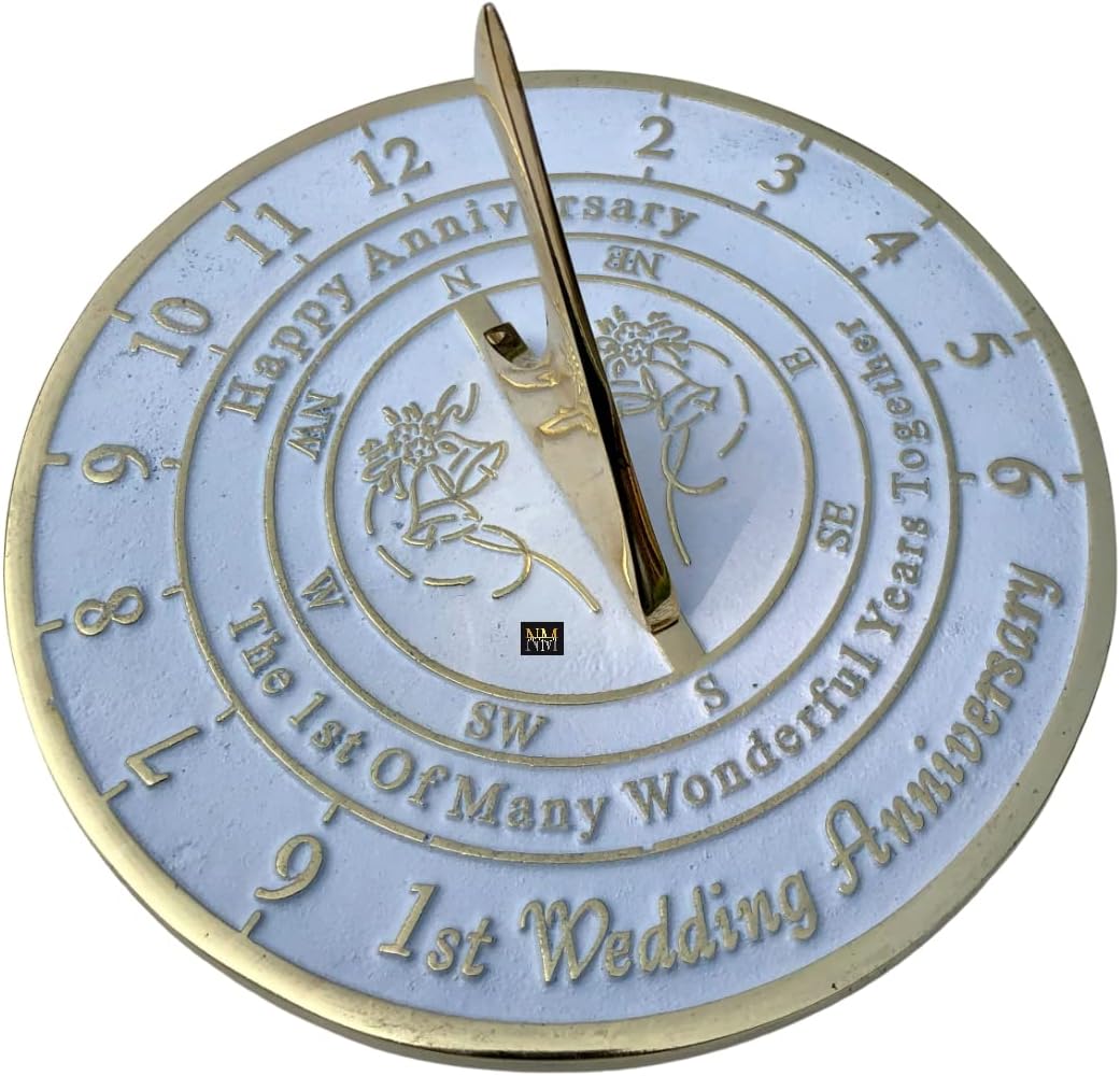 NauticalMart 1st Wedding Anniversary Sundial Gift for Parents, Grandparents, Friends, Husband or Wife, Couples, Him & Her Unique Marriage (1st Anniversary)
