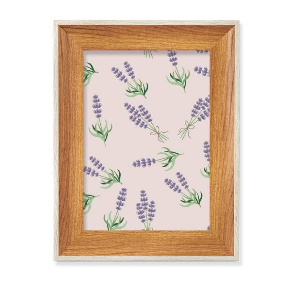 Cadre de photo en bois de bureau bleu lavande avec fleurs et nœud