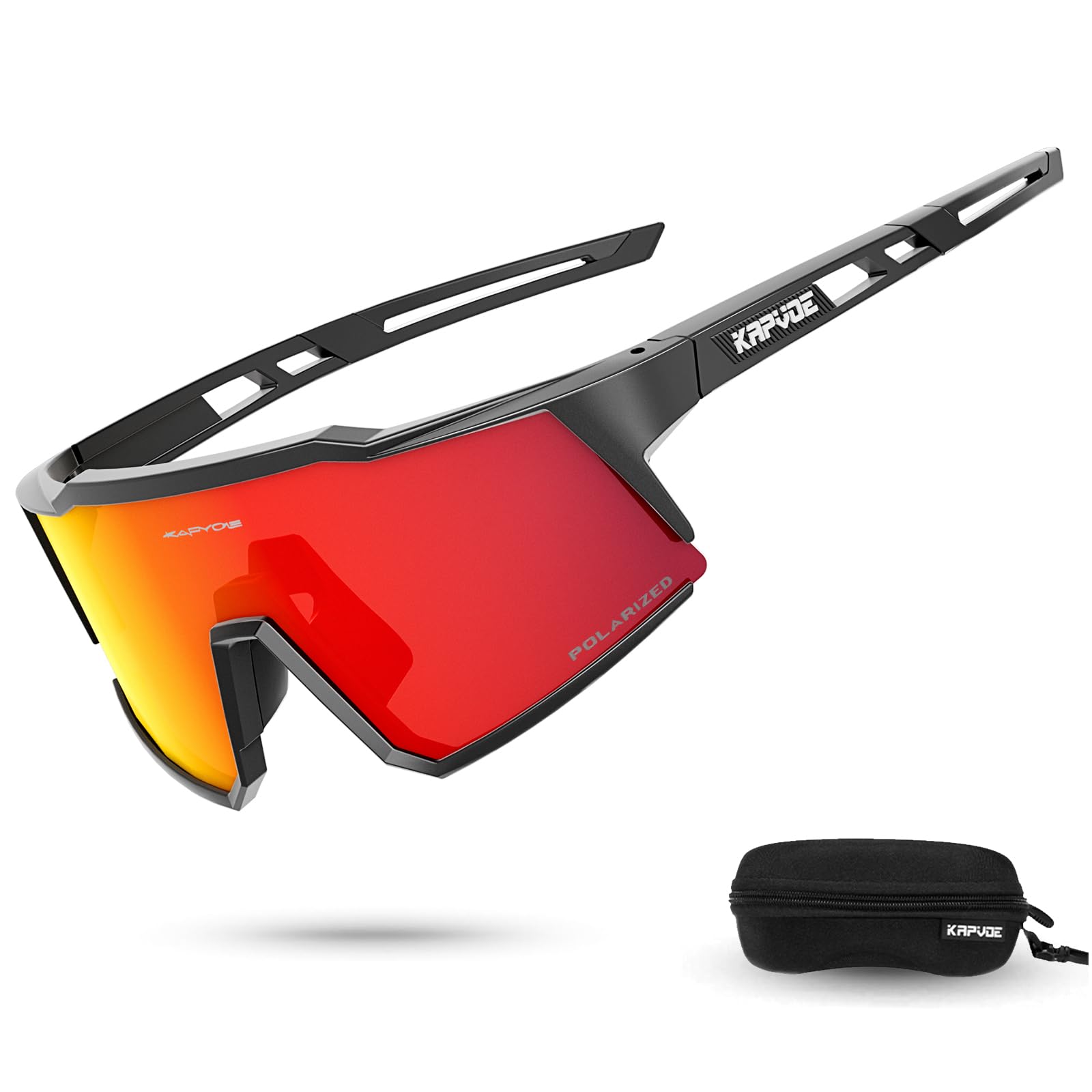 KAPVOE Gafas de Ciclismo Polarizadas con 1 Lente O 4 Lentes Intercambiables TR90 Gafas de Sol Deportivas Mujeres Hombres