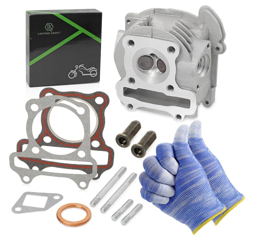 LK 47mm Cylinder Head GY6 49cc 50cc to 100cc Scooter Engine,69mm Cylinder Head Assy with Valves Set for 139QMB 139QMA Chinese Moped ATV Go Kart Quad,