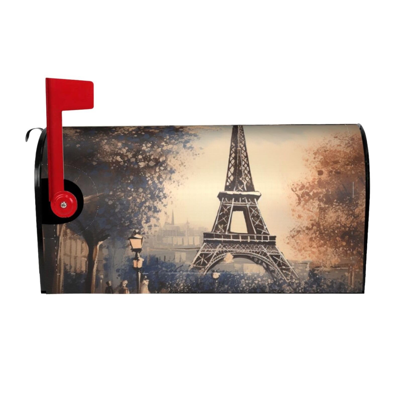 Romantic Paris Eiffel Tower Mailbox Covers Magnetic Wraps Post Letter Box Cover Garden Home Decor 25.5x21 in
