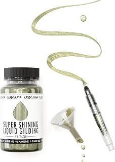 Liquid White Gold Leaf Paint - Alcohol Based Fast Drying White Gold Liquid Leaf, 3.38 fl oz (100 ml)