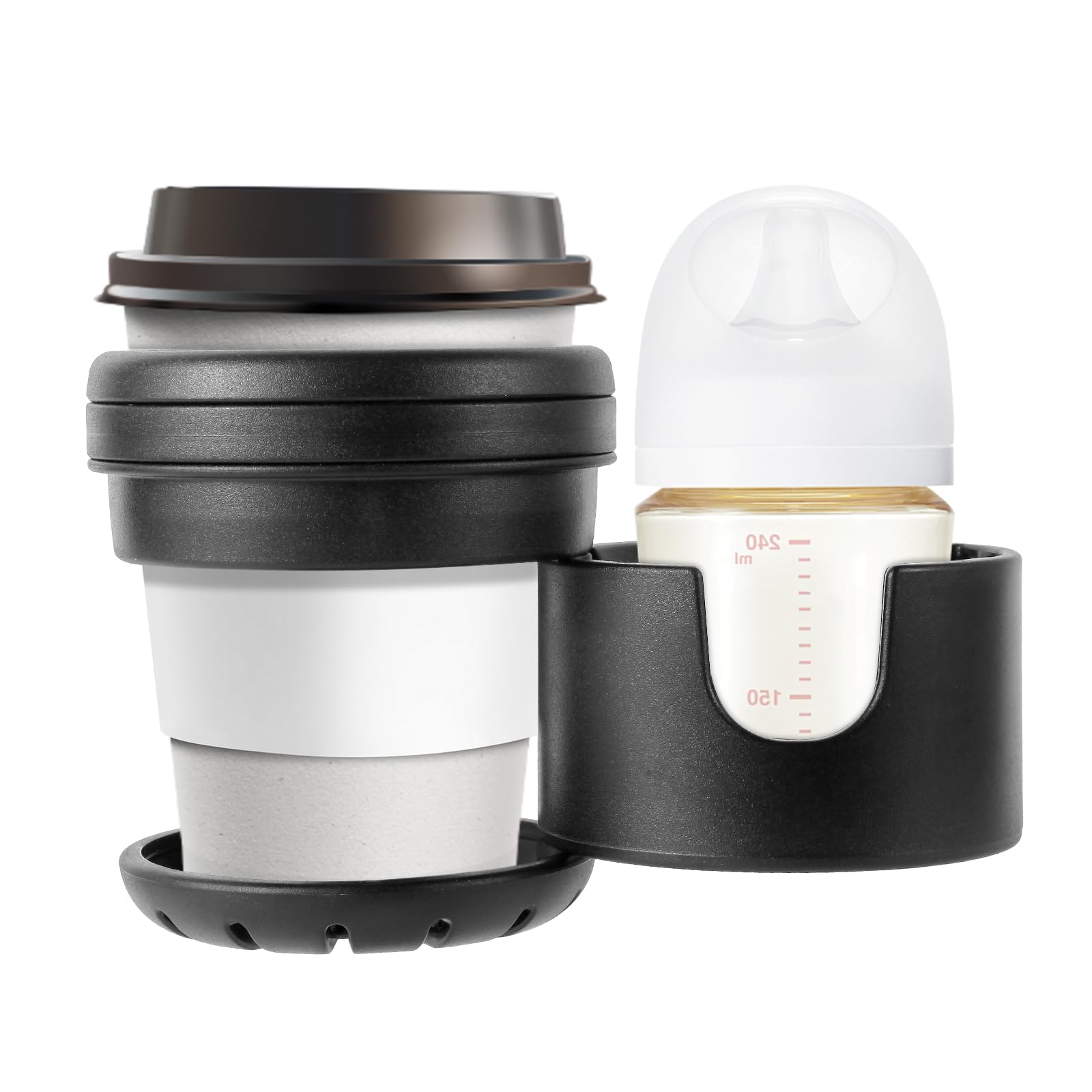 Cup Holders for Bugaboo Strollers, Dual Drink Holder with 360° Rotation, ABS + Silicone, Holds Large & Small Cups : Baby