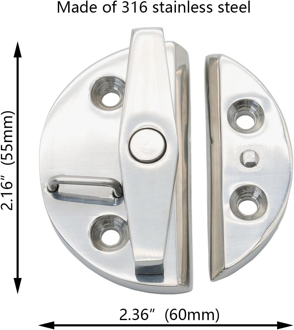 Marine 316 Stainless Steel Boat Door Hatch Twist Catch Latch(2 Pcs)