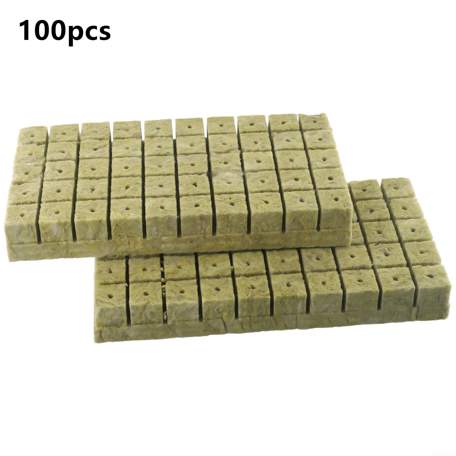 Cubos de lana de roca, cubo de cultivo sin suelo medio para cultivo, para esquejes, clonación, propagación, crecimiento vigoroso (100 piezas)