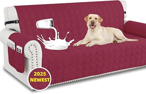 Miniatura 60 de XINEAGE Funda de sofá 100% impermeable para mascotas, funda de sofá antideslizante lavable, fundas de sofá para 3 cojines, protector de muebles con