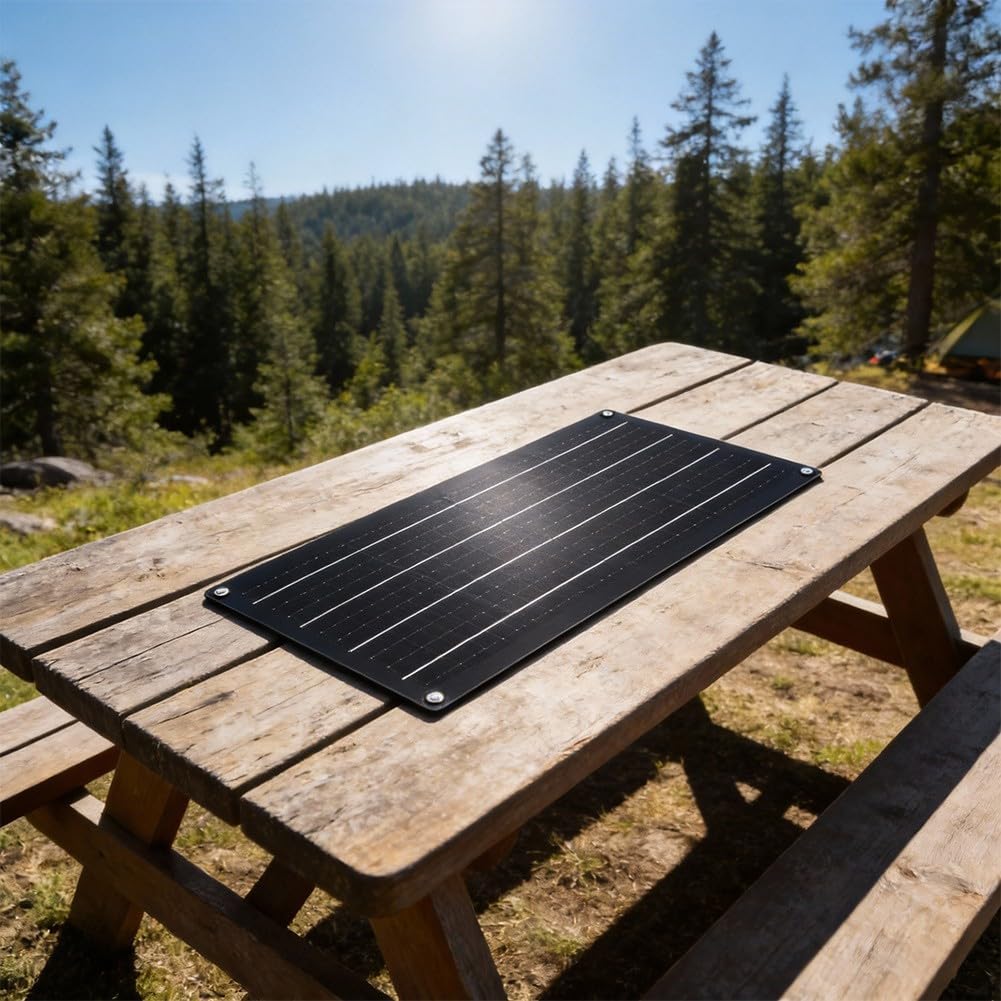 Pannello solare flessibile da 20 W monocristallino, pieghevole | Alta efficienza, design flessibile, facile da montare su superfici curve, ideale per tetto o tenda