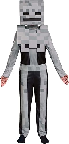 Disguise Disfraz clásico de esqueleto de Minecraft para niños Traje de cosplay de Minecraft para niños y niñas Disfraz de esqueleto de Minecraft