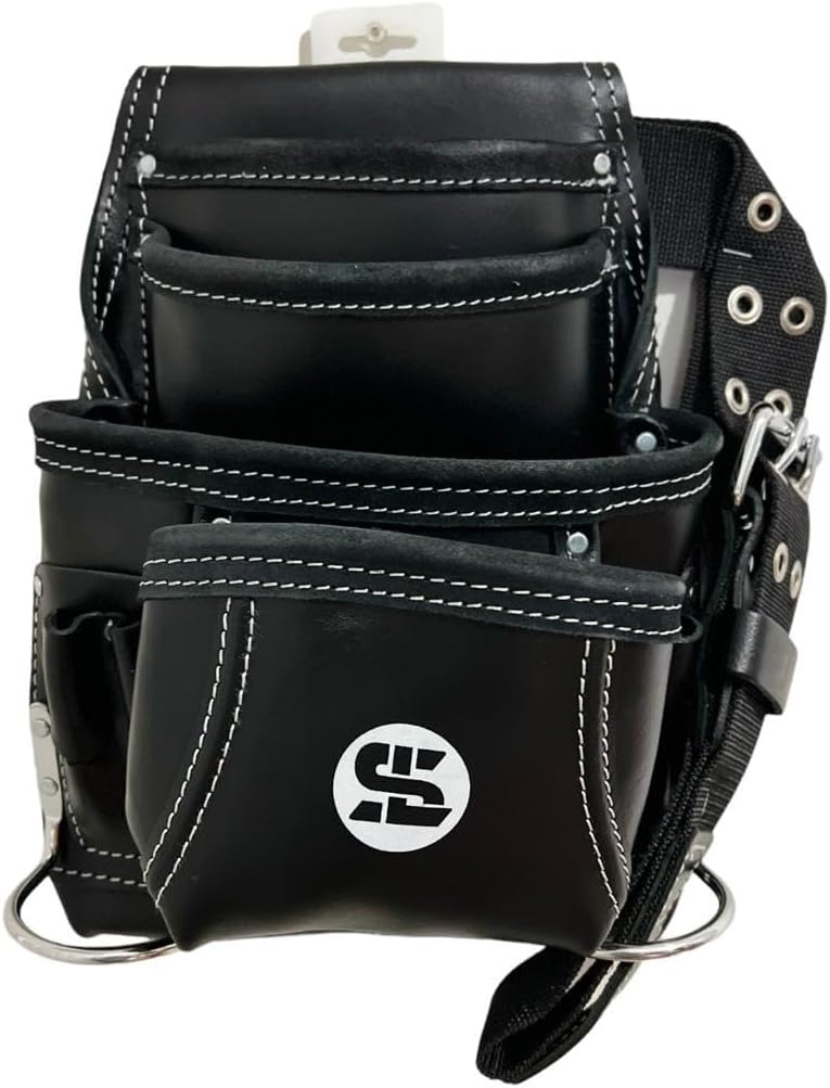 2 Sided Hammer Holder Tool Bag with Belt 10 Pocket Top