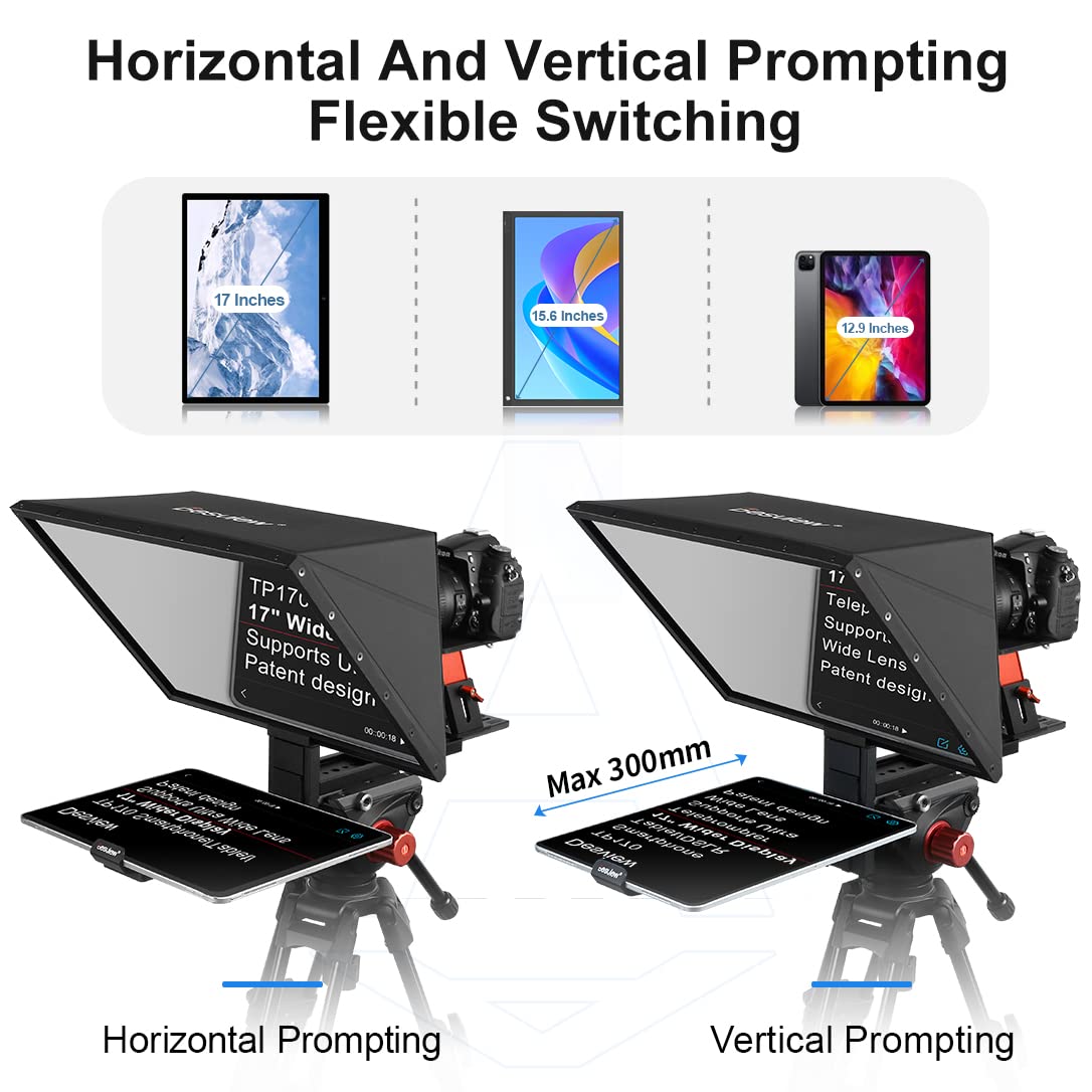 Destview TP170 Teleprompter Portable Universal Teleprompter Design für die kommerziellen Dreharbeiten