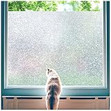 Coavas Frosted Window Privacy Film: Crystal Glass Film, No Glue Static Film, Anti UV Window Clings, One Way Vision Blocking for Home Office(17.7x78.7 inches)