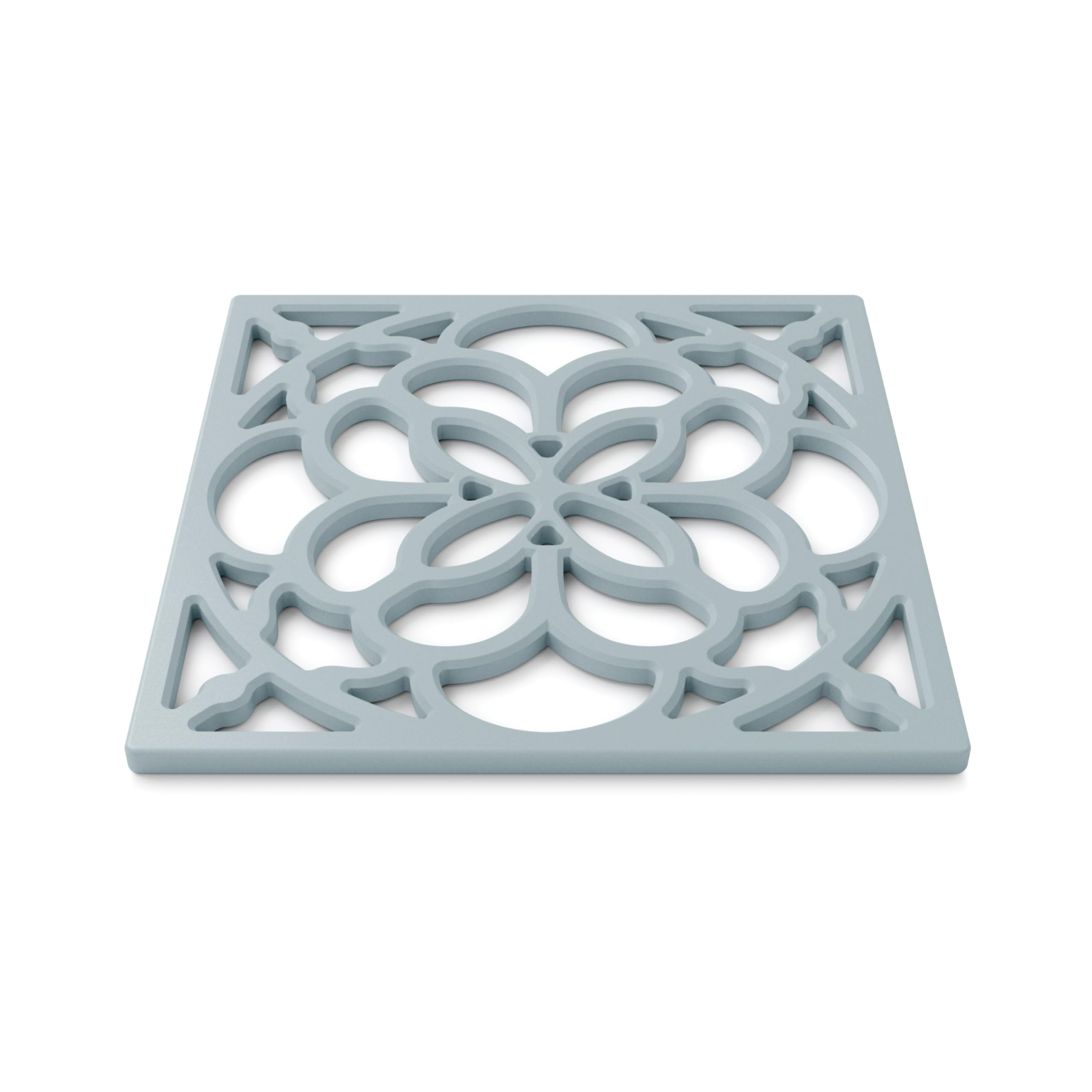 Zeal Square Silicone Trivet Mat Kitchen Worktop Protector for Hot Pots & Pans (18 x 18 cm) – Heat Resistant Non-Slip Heritage Trivet (Duck Egg Blue)