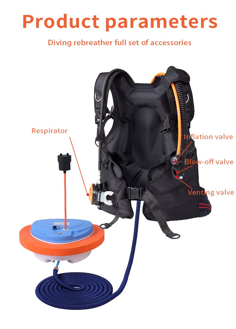 Système de plongée rechargeable de 5,5 heures, compresseur d'air étanche avec tuyau de 39 pieds et régulateur de respiration, équipement de plongée pour pêche récréative (BCD)