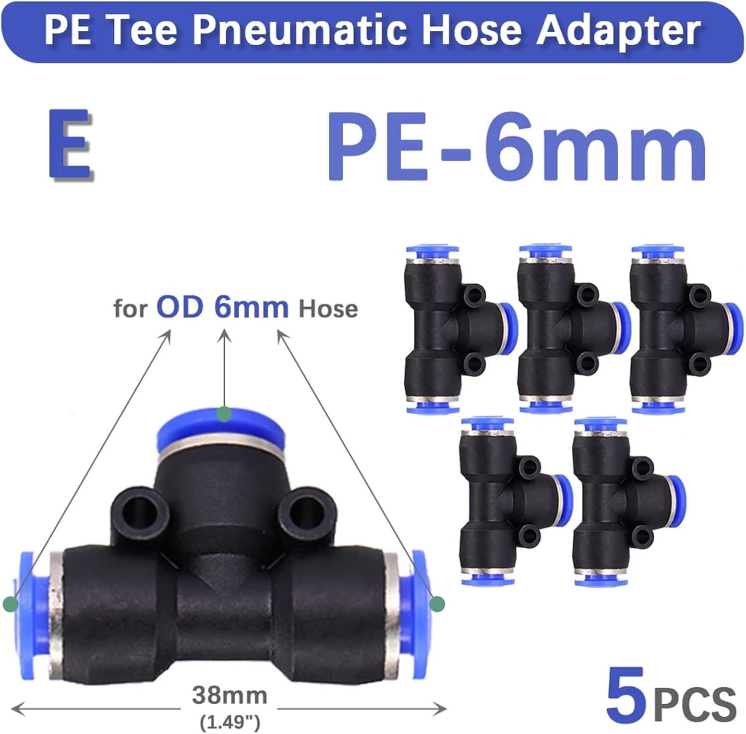 0.4mm Low-pressure Misting Nozzles 6mm Quick Connector Fittings Water Push Filter inside 1/4" PE Hose Garden Irrigation Cooling(E-5PCS)