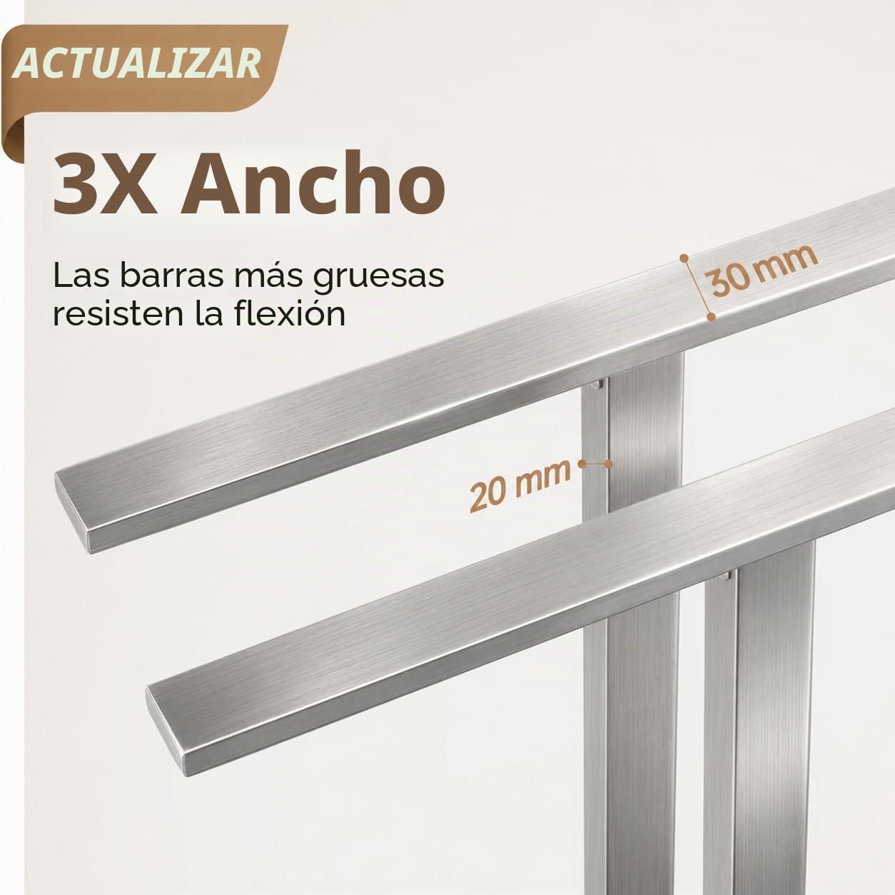 KES Toallero de pie para baño, Toallero de pie con Base de mármol ponderada de 2 Niveles, Toallero de baño Doble Extra Alto y Grueso de Acero Inoxidable 18/8 Acabado Cepillado, BTH232-2