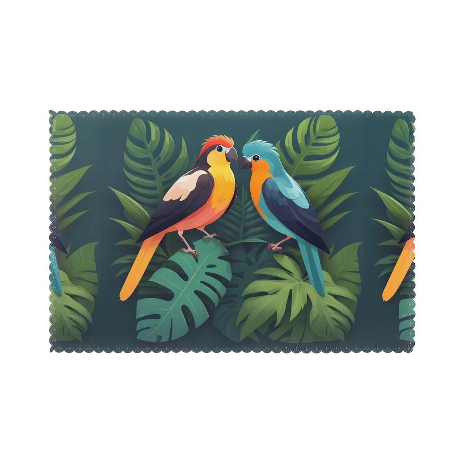 Set de table facile à nettoyer lot de 6 motifs oiseaux durables