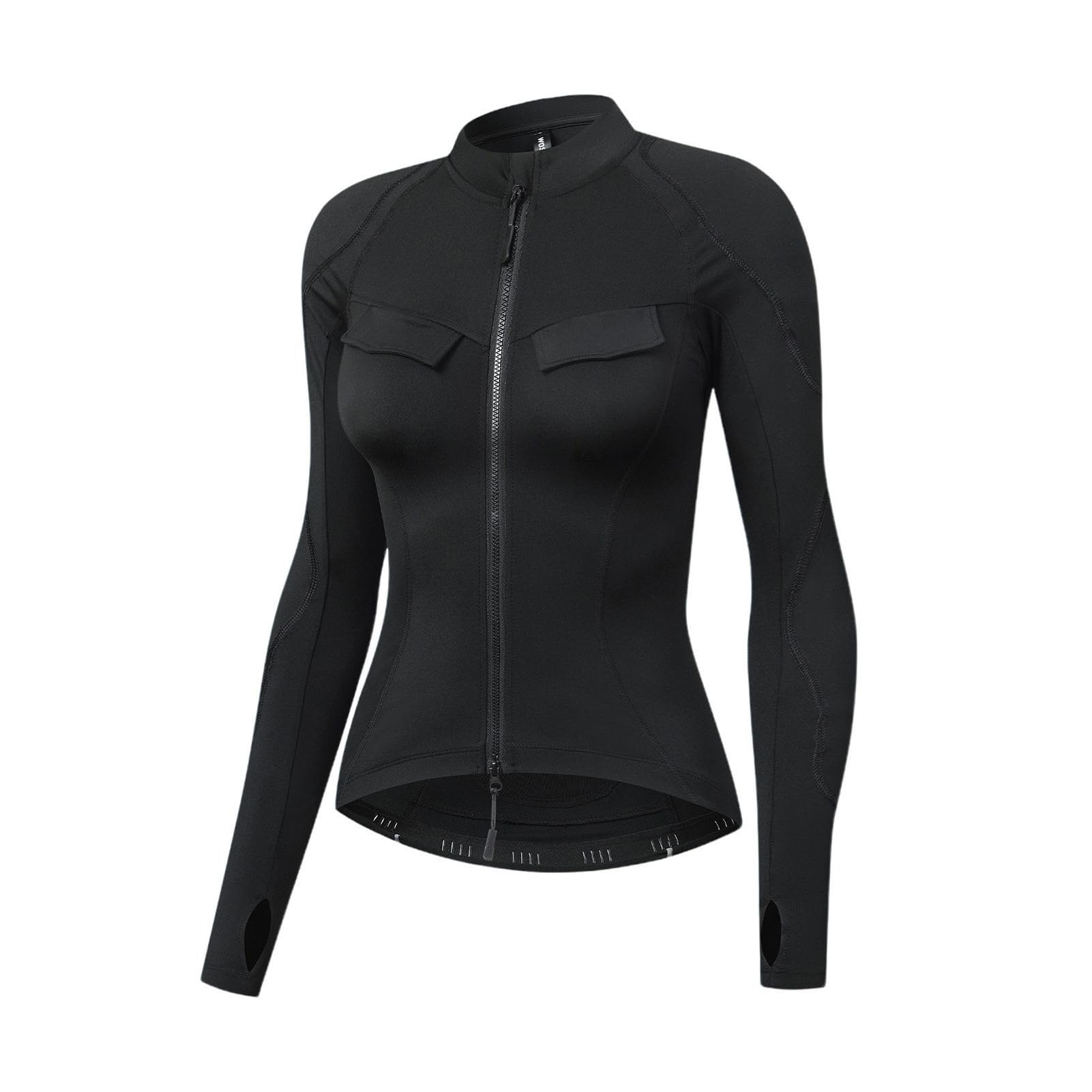 Damen Winter-Reitjacke, Fleece-gefütterter Biker-Mantel mit Wetterschutz für Motorrad, Yoga, Outdoor-Aktivitäten, Polyester PU (MD242 ME322 Schwarz M) (MD242 ME322 Schwarz M)