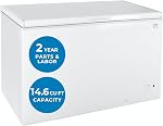 Kenmore Deep Freezer - Chest Freezer, 1 Basket, Garage Ready, Meat Storage, Front Drain, Congélateur For Home, Apartment, Basement, Dorm, Shed, Cottage, Manual Defrost, Stand Up, 14.6 Cu Ft, White