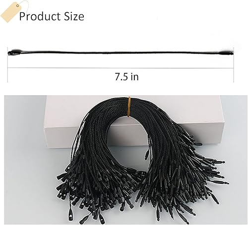 Miniatura 2 de 1000 cuerdas de nailon de 7.5 pulgadas, fácil y rápido de colocar, cierre de nailon a presión, lazos de gancho para etiquetas de ropa, etiquetas de