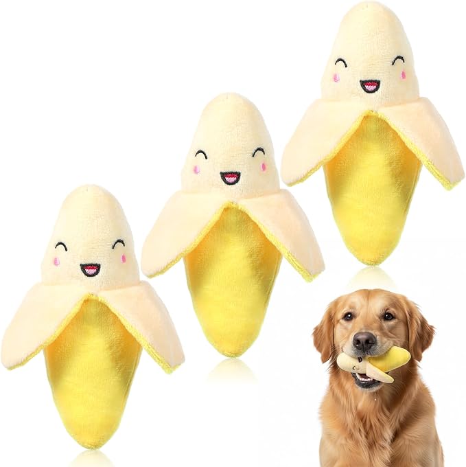 3 piezas de juguetes para perros en forma de banana miniatura 8
