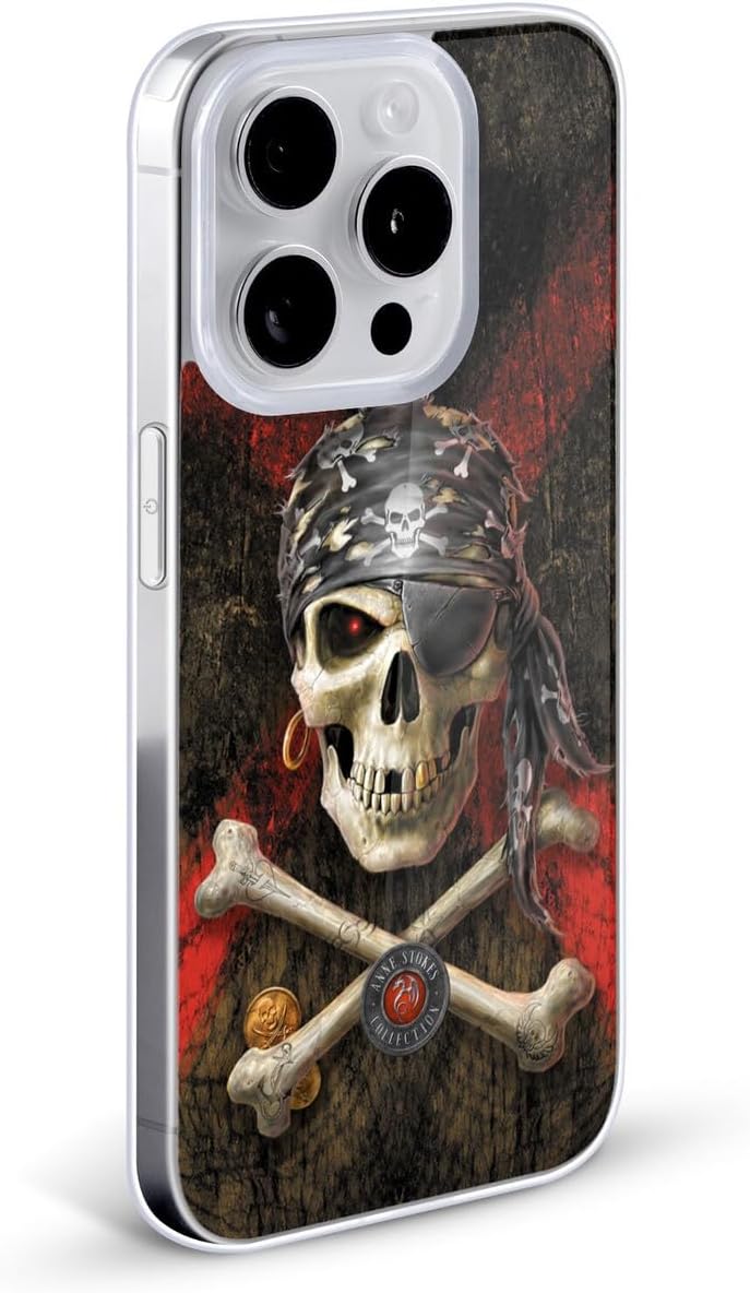 Head Case Designs Officially Licensed Anne Stokes Pirate Skull Gel Case [Military Grade Protection] Compatible with Apple iPhone 14 Plus and Compatible with MagSafe