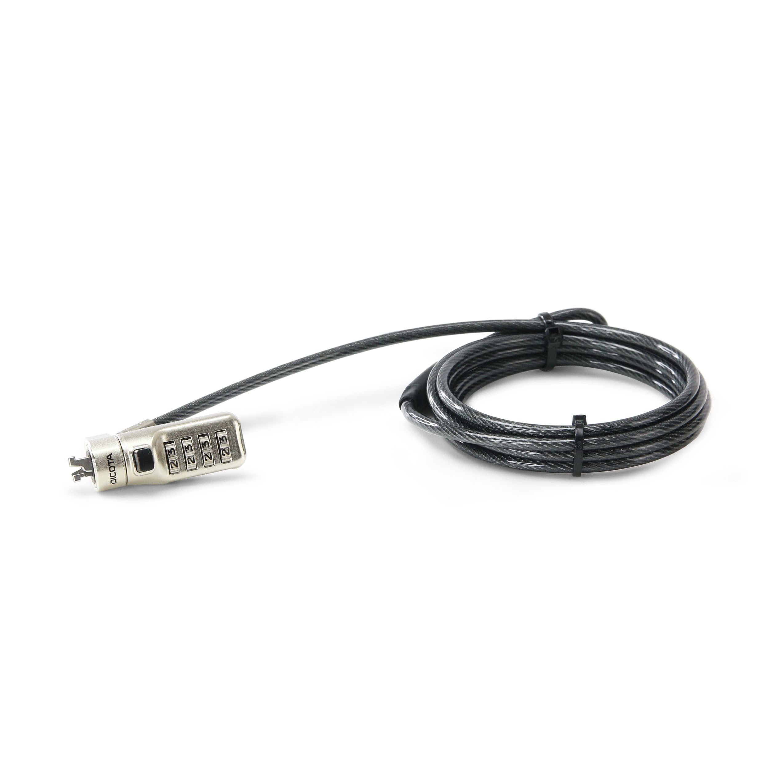 Cable de seguridad N-LOCK COMBINATION RESETTABLE con clave secreta reprogramable de 2,5 x 6 mm