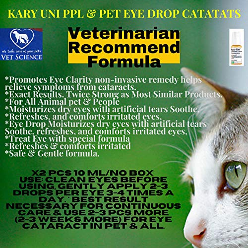 Kary Uni X2 Pcs 10 Ml Best Pet Eye Drop Cataracts Treat Eye Infection Inflammation Safe & Gentle Formula – All Animals Dog Cats Pet Eye Care Kary Uni X2 Pcs 10 Ml Best Pet Eye Drop Cataracts Treat Eye Infection Inflammation Safe & Gentle Formula – All Animals Dog Cats Pet Eye Care