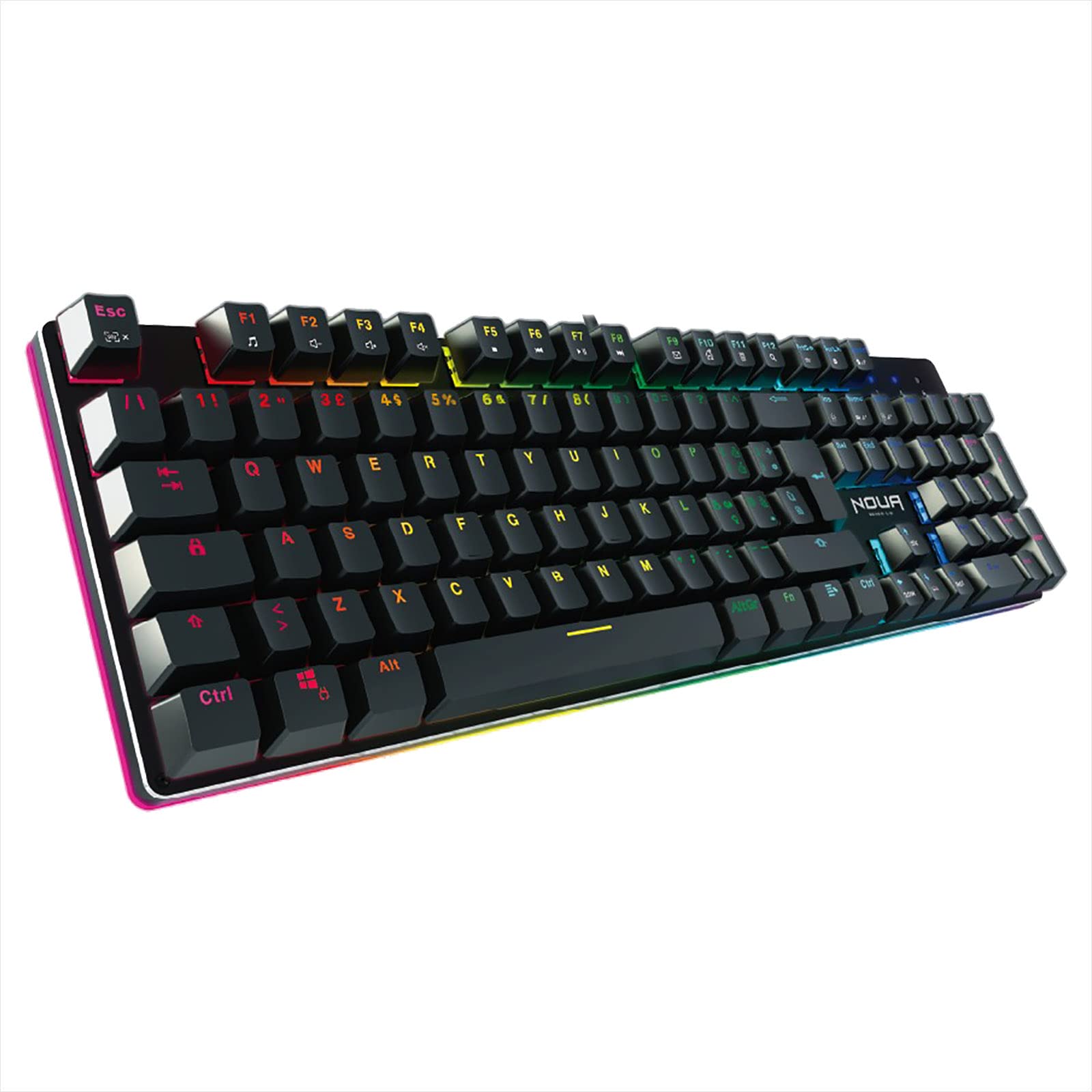 Noua Raid Tastiera Meccanica Gaming Switch Ottici RGB ITA 105 Tasti | Anti-ghosting, USB, 12 Tasti Multimediali, Retroilluminazione RGB Software, Antiscivolo