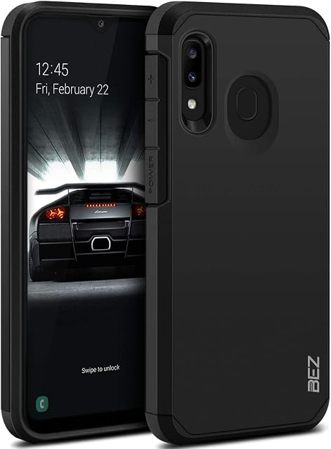 BEZ Samsung A20e Case, Samsung Galaxy A20e Phone Case, Shockproof Cover Compatible with Samsung Galaxy A20e, Shock Absorbing, Heavy Duty Dual Layer Tough Cover, Black