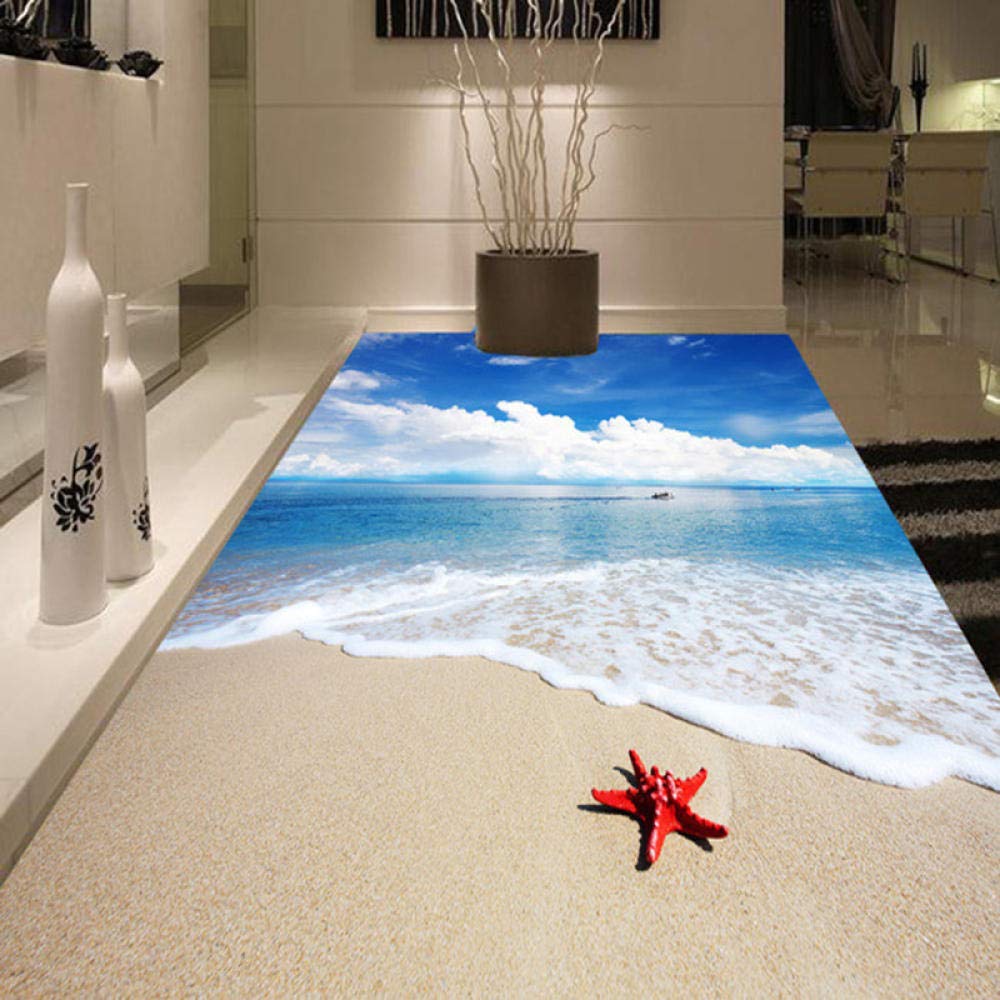 Papier Peint 3D Panda Et Étoiles De Mer – Q10298 – Peinture Murale Sol Plafond