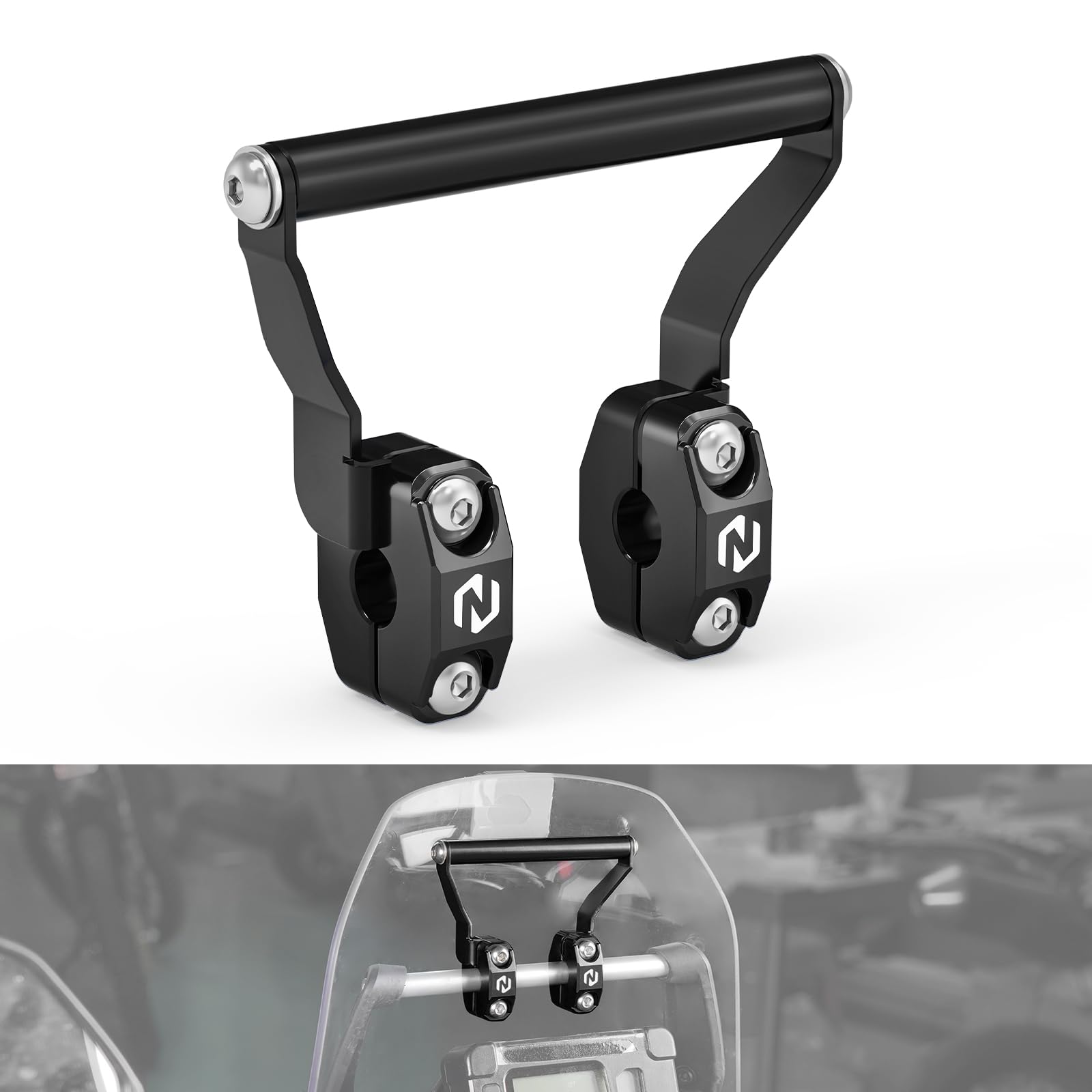 NICECNC Staffa di navigazione Supporto a morsetto Staffa di navigazione Compatibile con Yamaha Tenere 700 /XTZ700 2019-2024, Tenere 700 Rally Edition 2020-2024, nero, vedi montaggio
