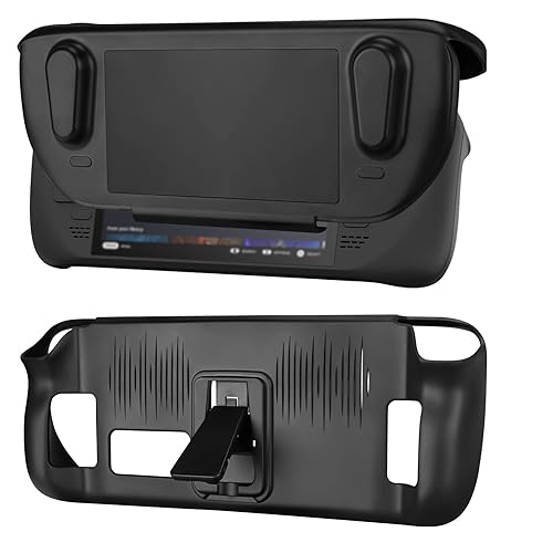 Geekria Kickstand Protective Case Compatible with Steam Deck, TPU Cover Protector with Stand Base, Protective Cover Case Compatible with Valve Steam