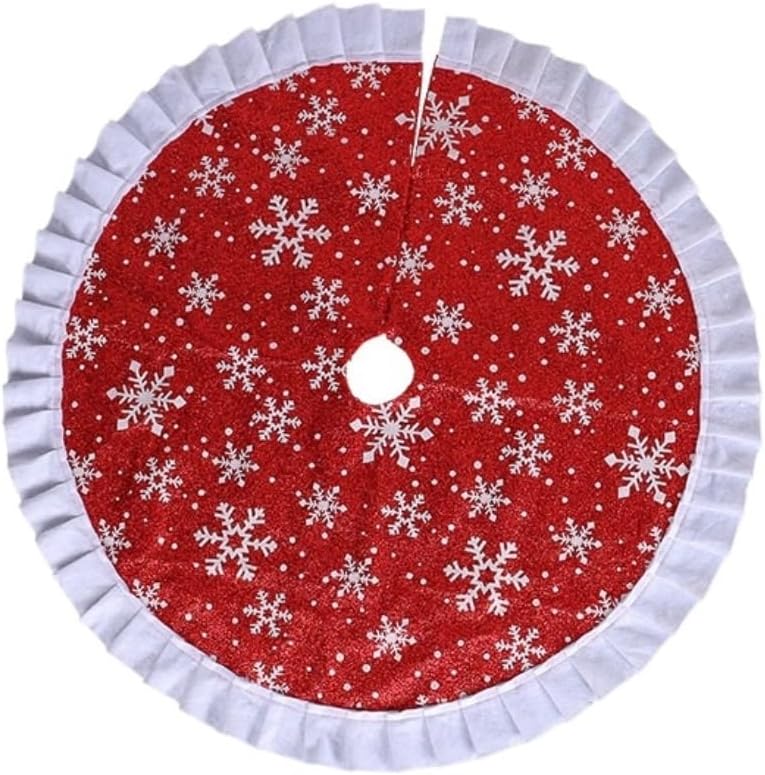 Tree Skirt Christmas Creative Printed Christmas Tree Skirt New Snowflake Elk Christmas Tree Floor Mat Scene Decoration Supplies Christmas Tree Skirts