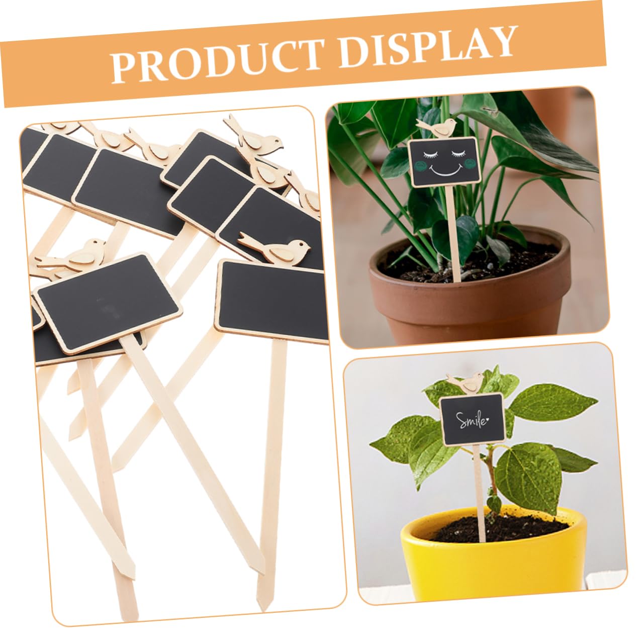 SUPVOX 50pièces Étiquettes De Jardin De Plantes Avec Piquets Mini Ardoises Pour Identification Des Et Plantes Et Stables Balcon Et Jardin