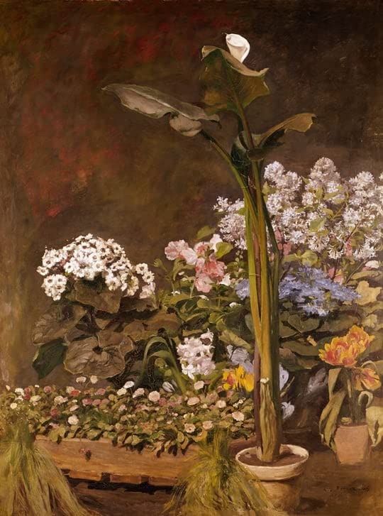 IPLUPJDY Peinture Poster Art Mural en Toile Impression Tableaux Arum et Plantes du Jardin par Pierre Auguste Renoir Tableaux Moderne Pour les Décorations pour...